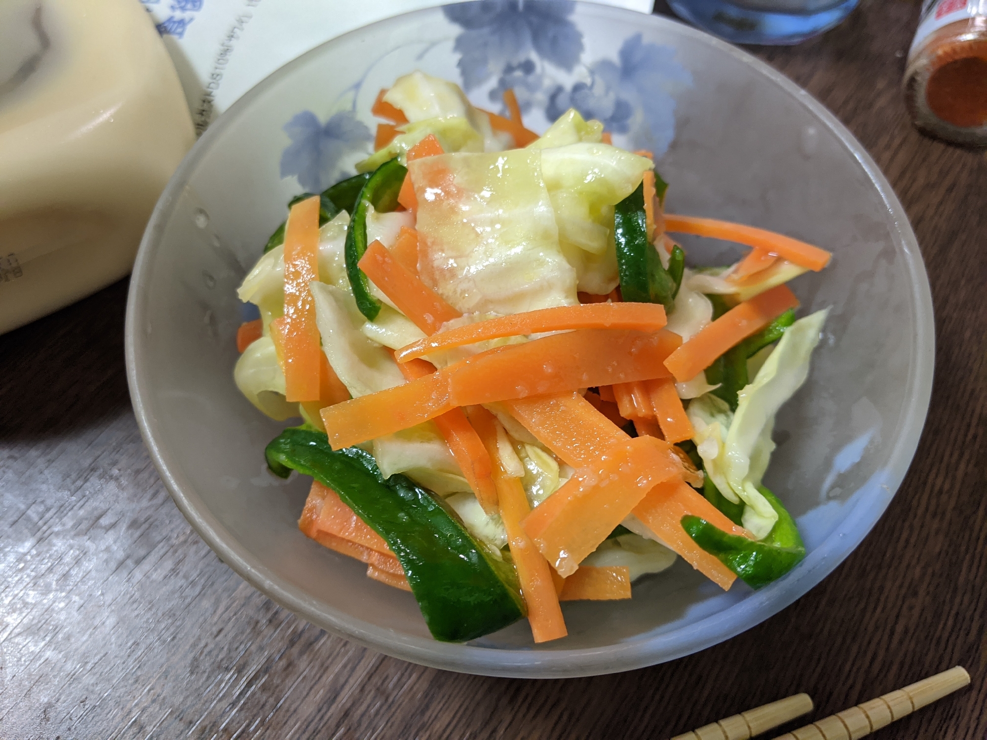 キャベツと人参とピーマンのナムル