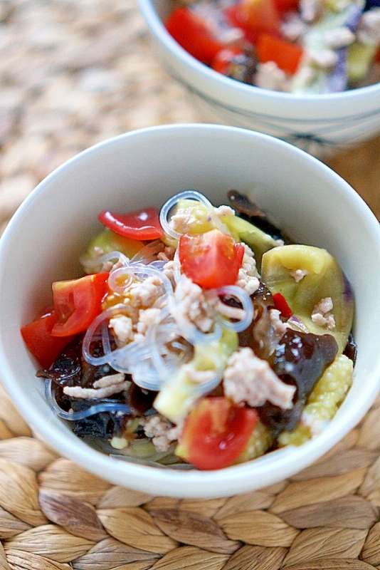 レンジで簡単！なすと春雨のタイ風サラダ