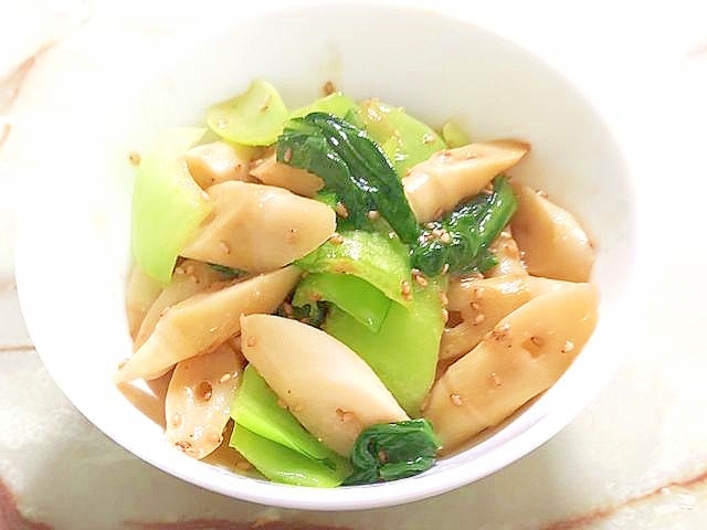 笹竹の水煮でささっと!タケノコのごまみそ炒め♪