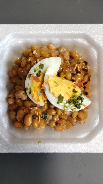 ゆで卵ふりかけ♪納豆