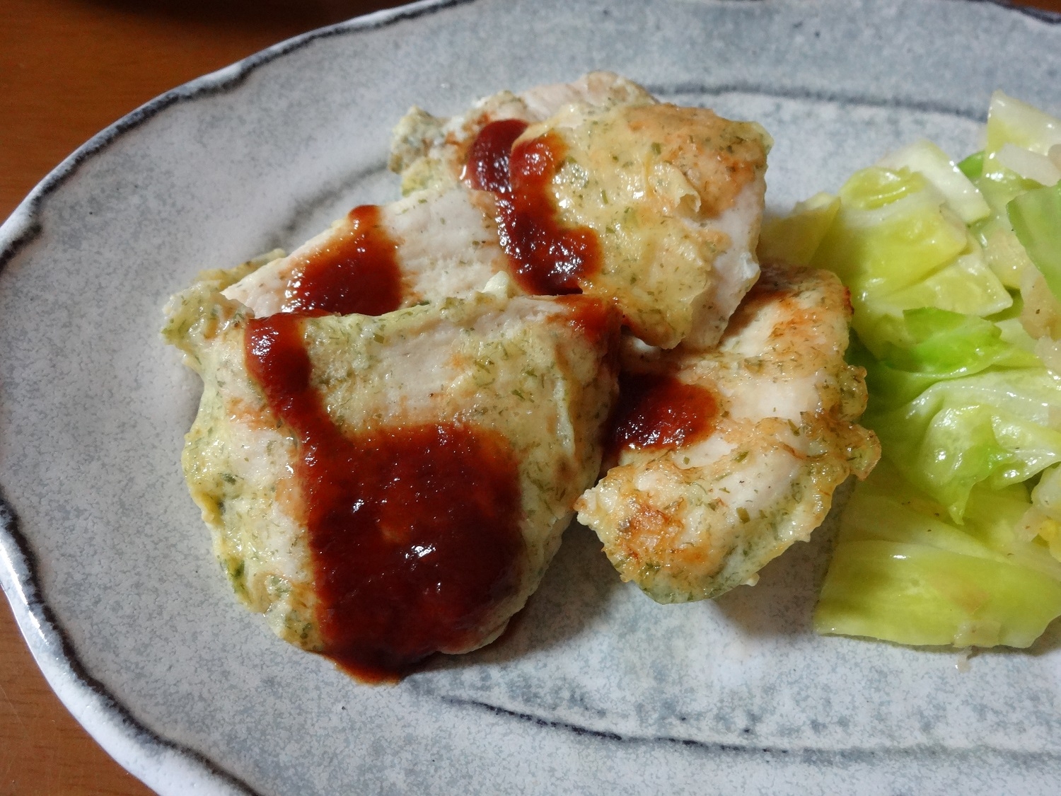 鶏むね肉の青のりピカタ