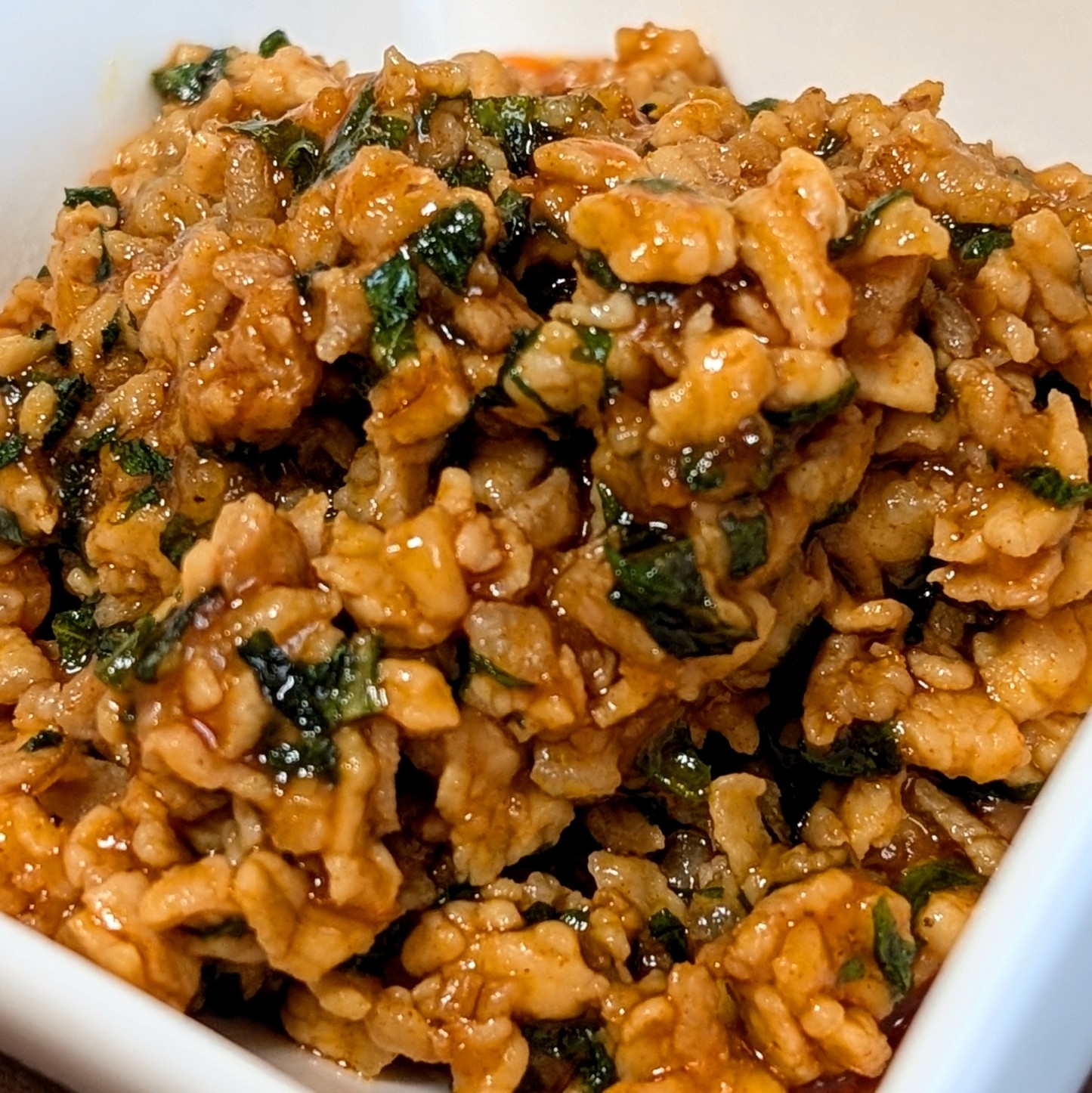 おむすびアレンジ！ピリ辛の肉味噌おむすび❉大葉風味