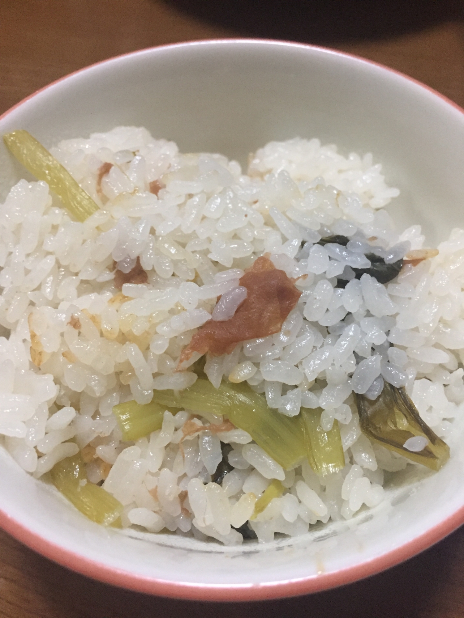 小松菜と梅の炊き込みご飯