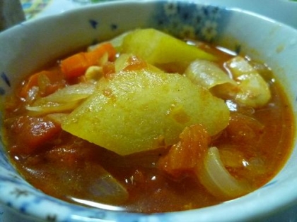 鳥肉と冬瓜のトマトスープ煮