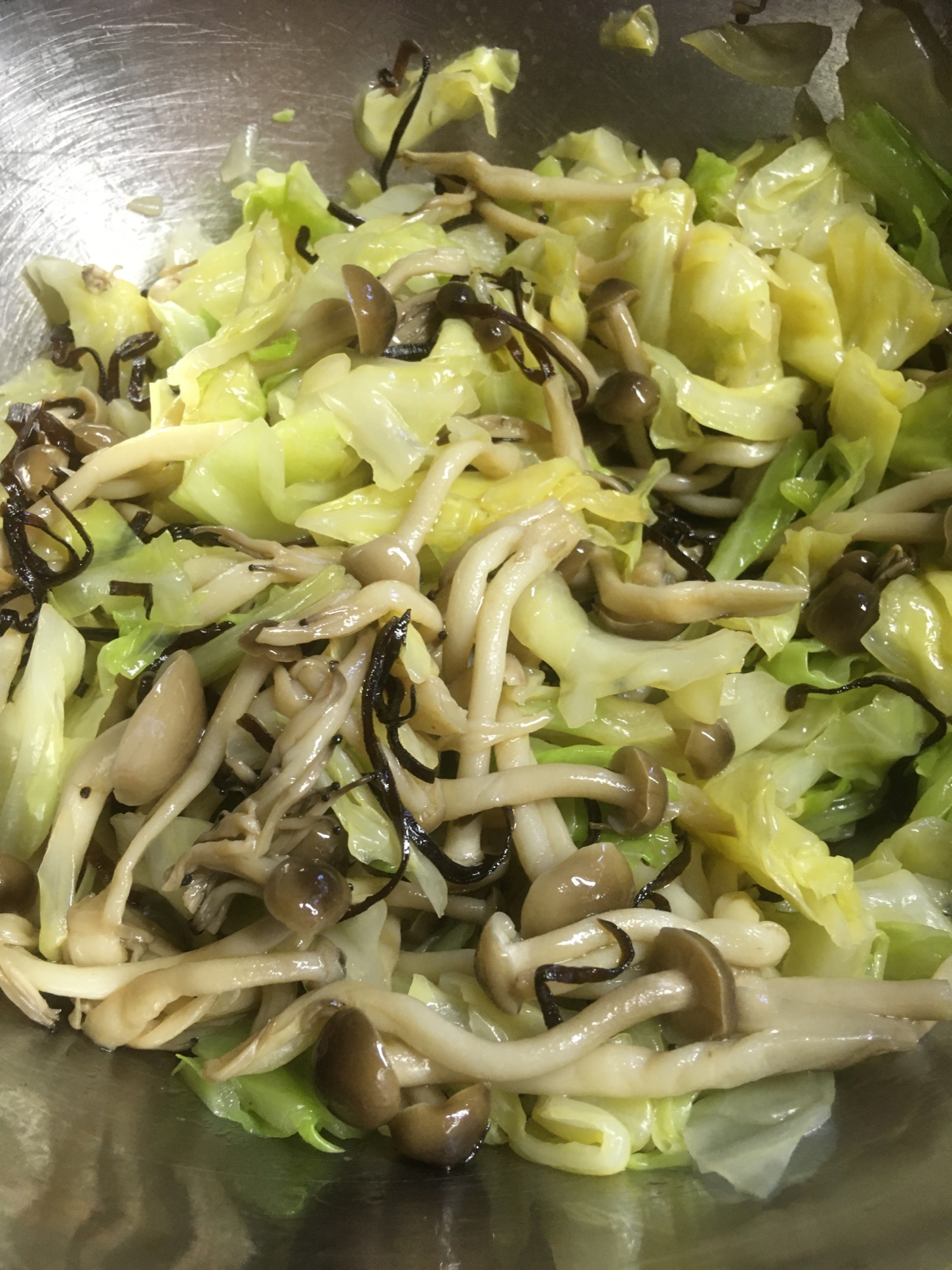 キャベきなこの塩昆布あえ