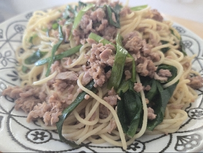 フライパン一つで✨豚ひき肉とツナの和風ニラパスタ✨