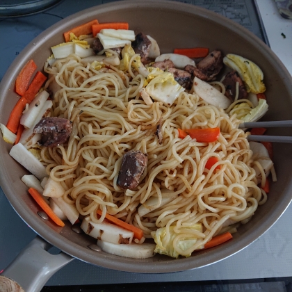 いわしと長芋のあごだし焼きそば
