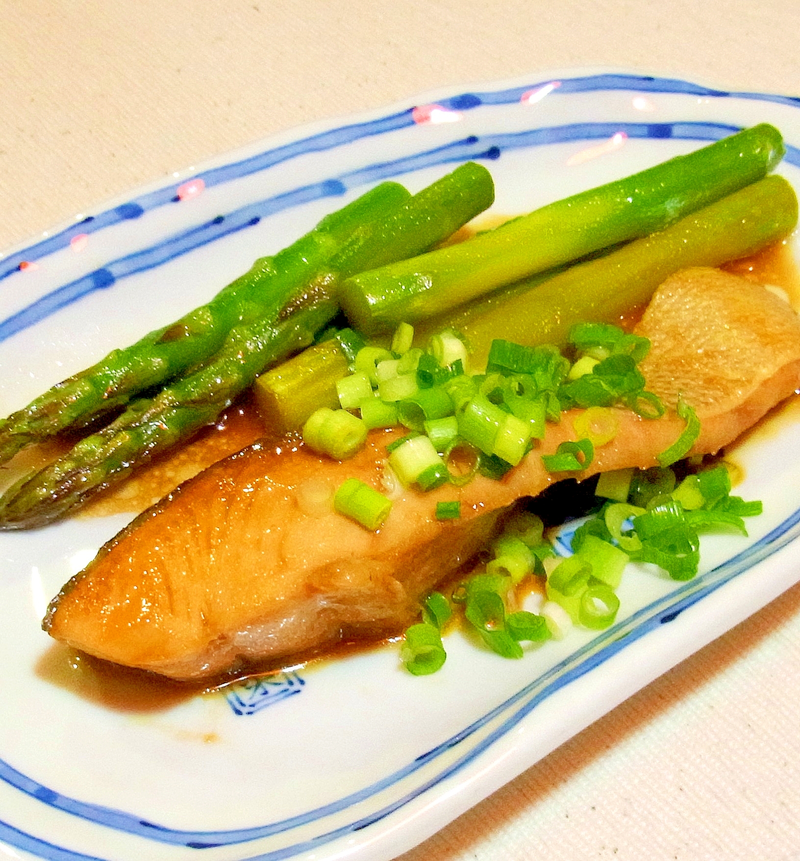 鮭とアスパラのポン酢焼き