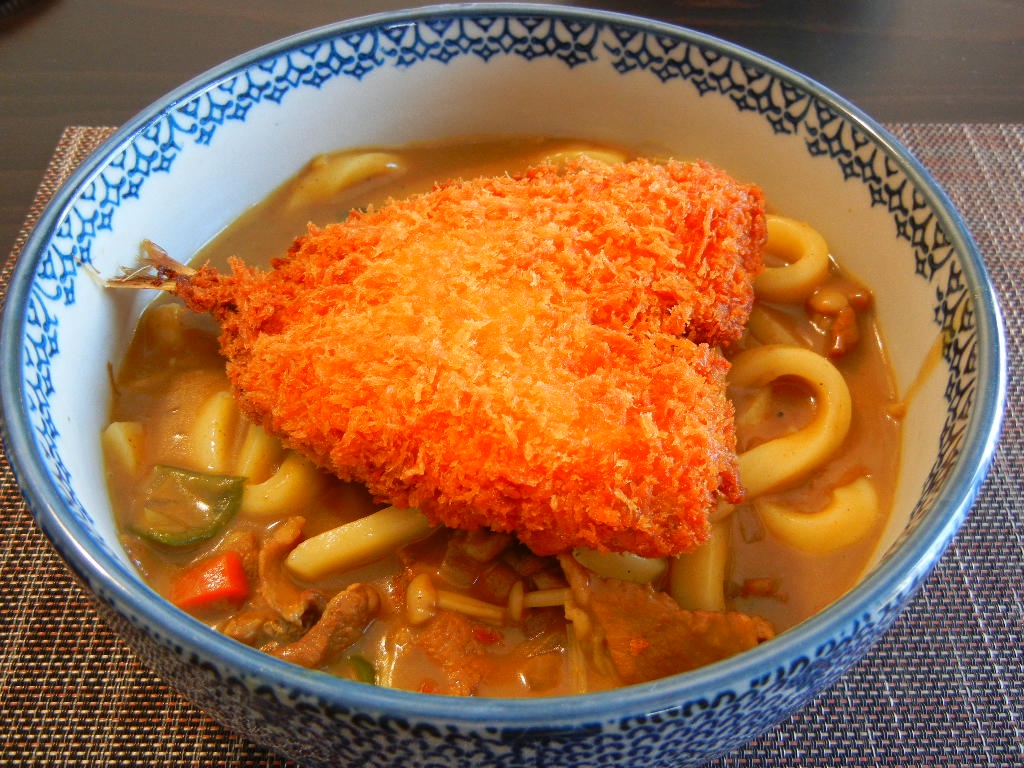 カレー鯵フライうどん