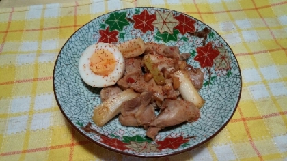 鶏もも肉と卵の甘辛炒め煮