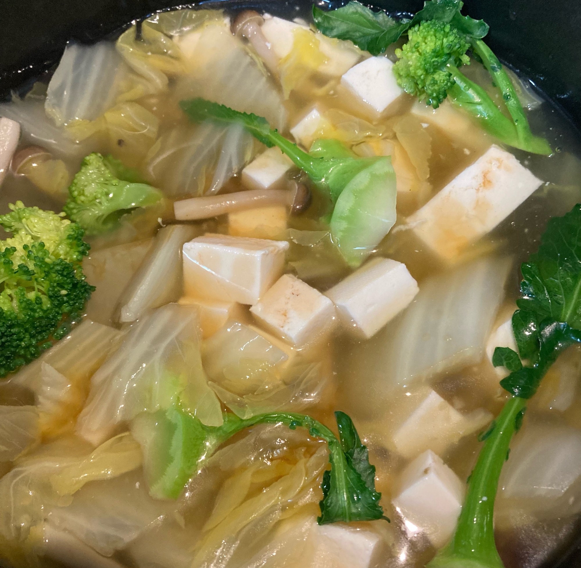 白菜とブロッコリーのとろとろスープ