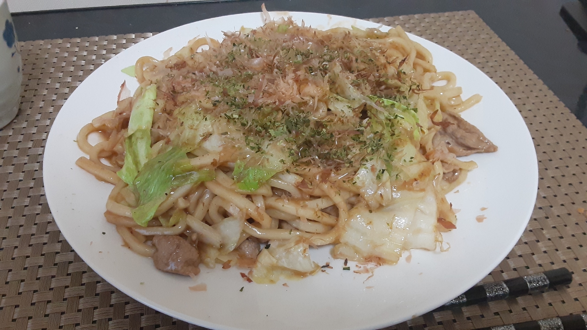 だしが効いている焼きうどん