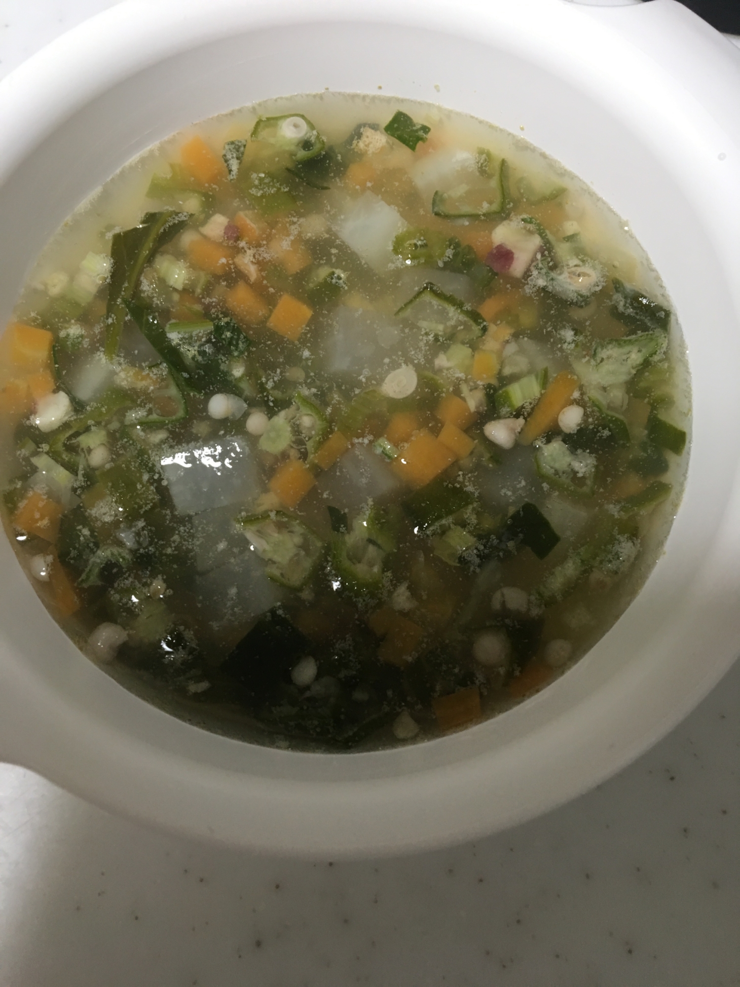 離乳食完了期☆タコとオクラの野菜スープ(*^^*)