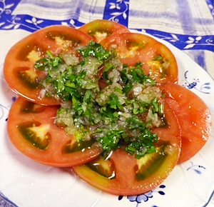 トマトオニオン香菜サラダ