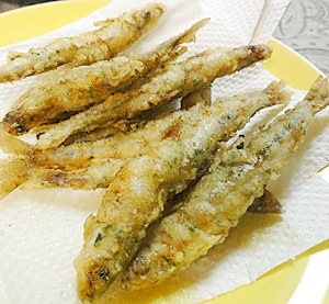 ワカサギの青海苔揚げ