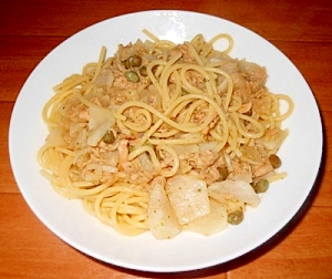 あっさり味！　かぶとツナのスパゲティ