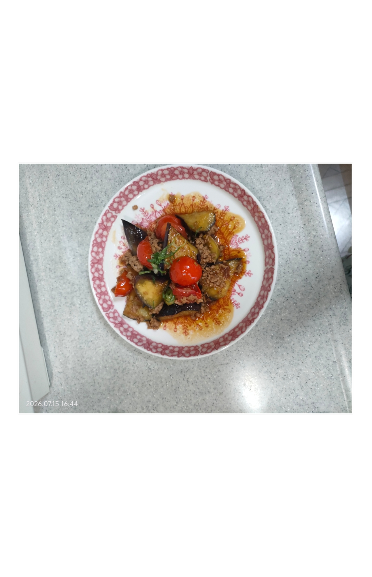 なすとトマトの肉そぼろ