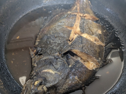 フライパンで簡単♡ほっこり和食♡黒カレイの煮付け