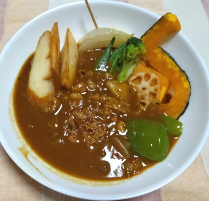 レンチン♪ごろごろ野菜♡とウインナースープカレー♪