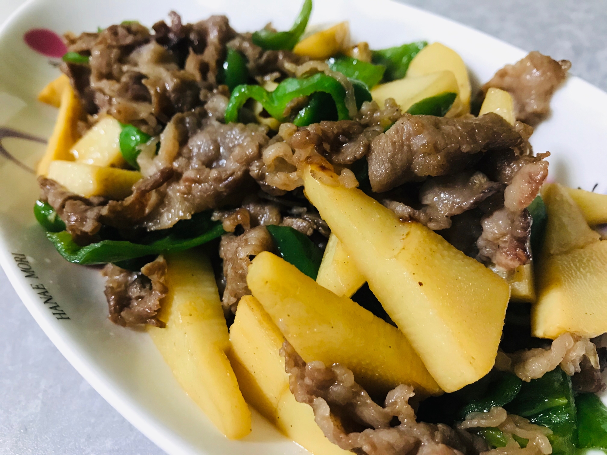 ご飯が進む！牛バラ肉と筍の中華炒め♫