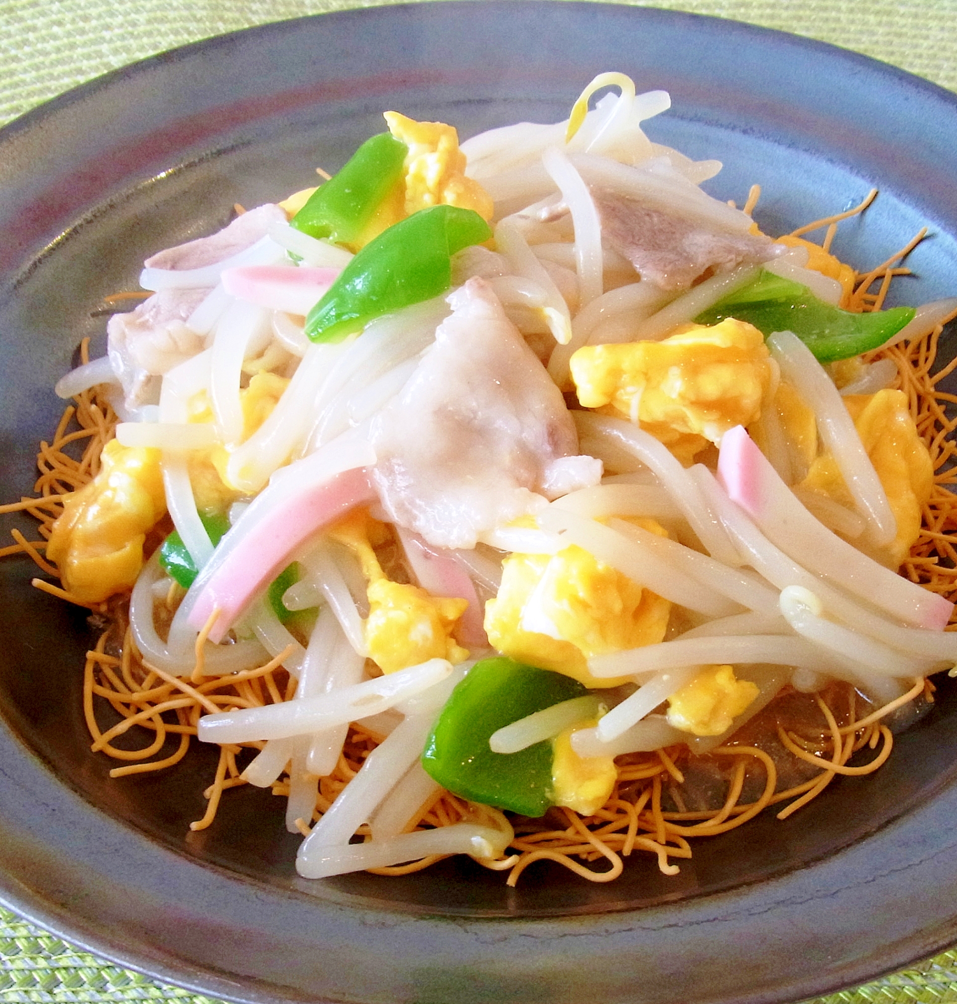 もやしと玉子の皿うどん