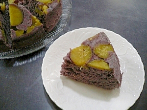 食物繊維タップリ☆おさつの紫蒸しケーキ