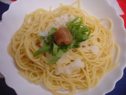 大根と大葉の和風梅パスタ