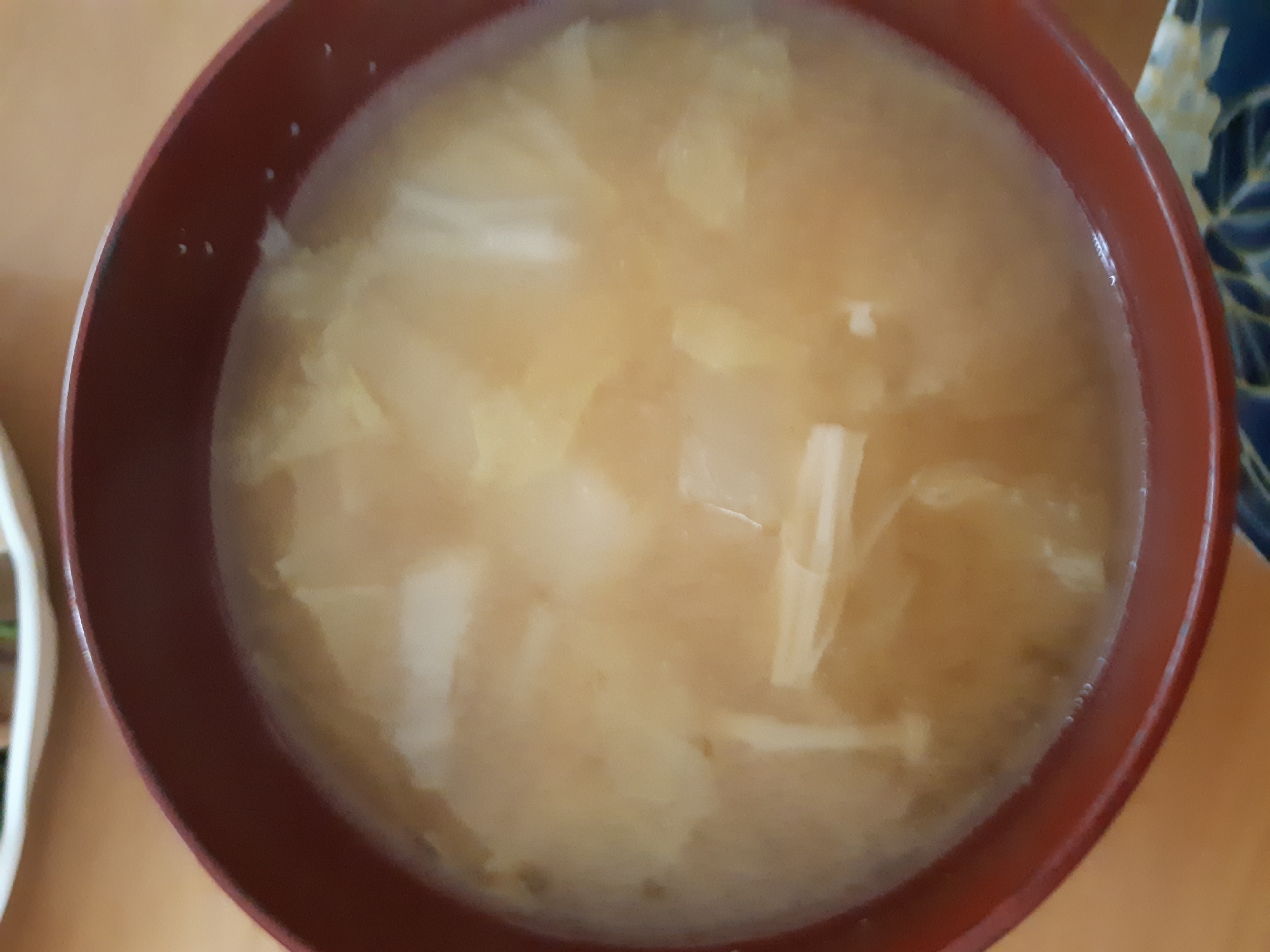 長芋とえのきと白菜の味噌汁