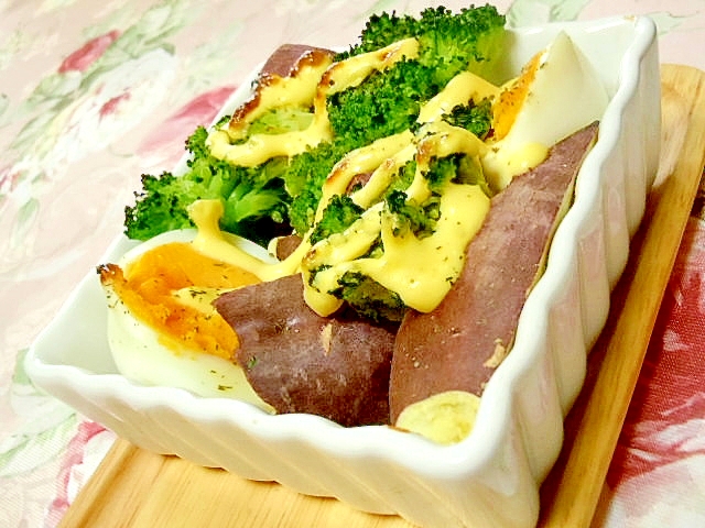 ❤ゆで卵と薩摩芋とブロッコリーのマヨネーズ焼き❤