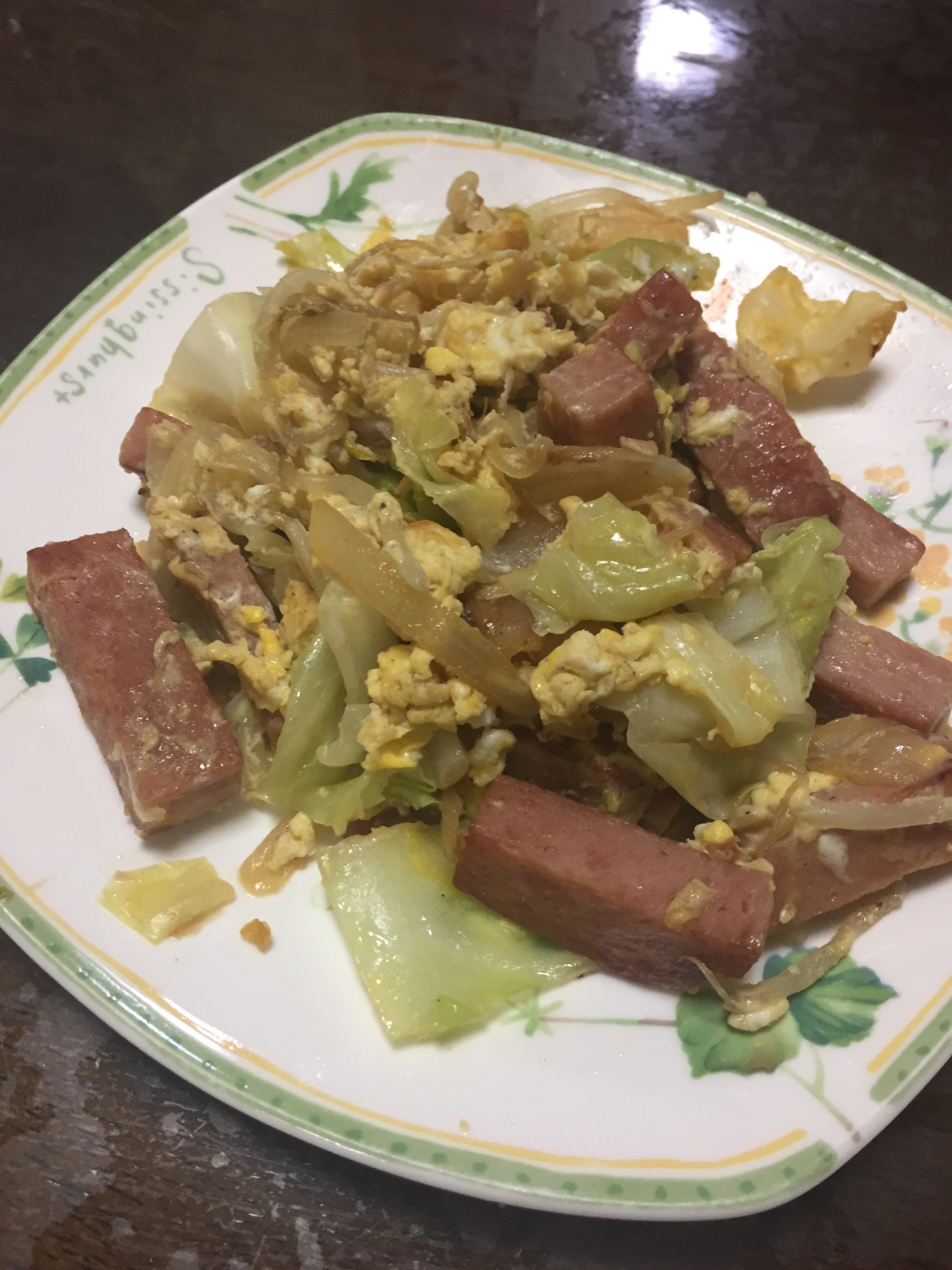 スパムの野菜炒め