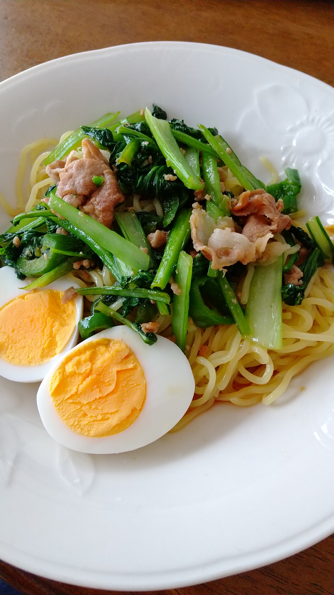 豚肉と小松菜の冷やし中華