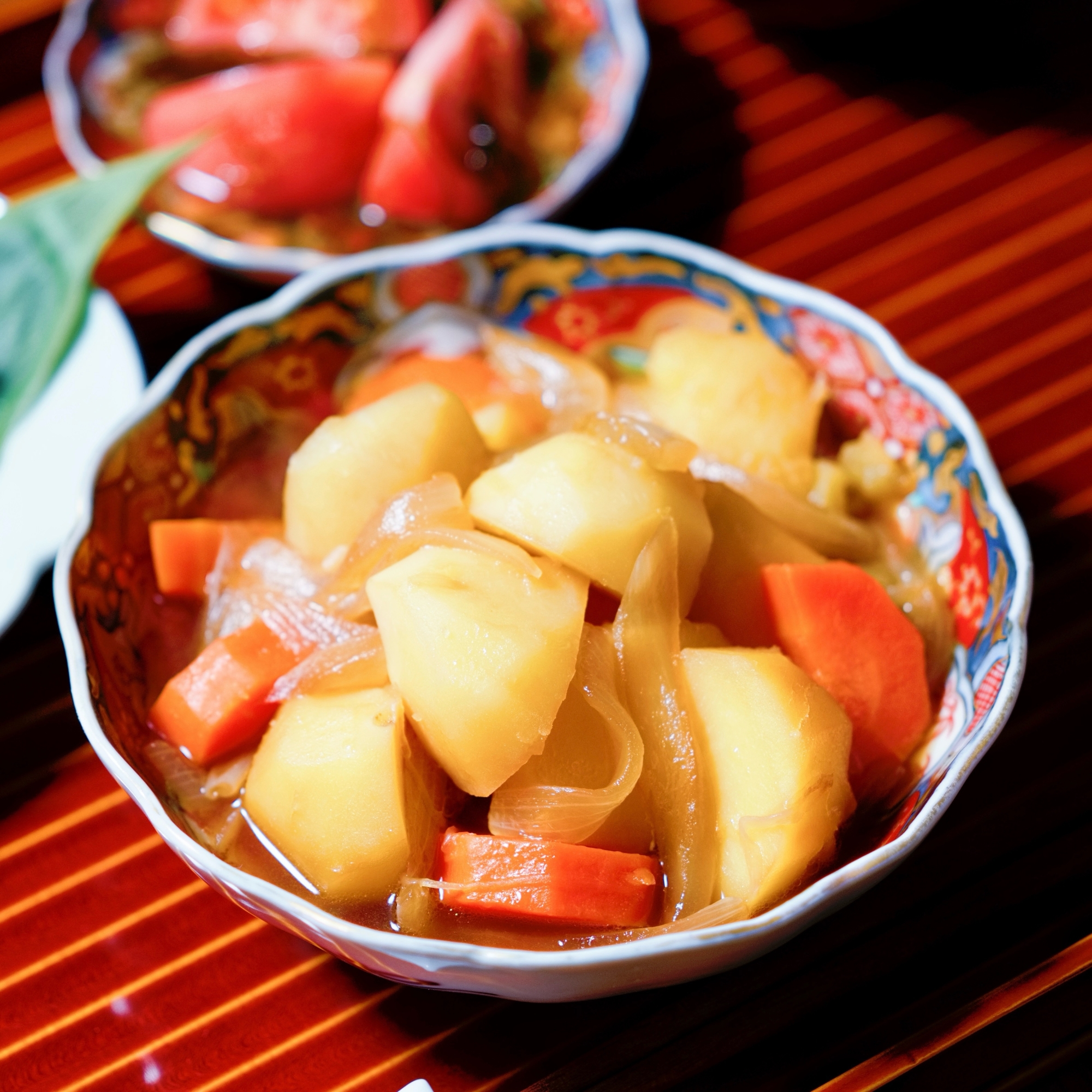 じゃがいも、にんじん、玉ねぎのめんつゆ煮【和食】