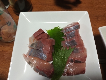 ごま油を使った、ハマチの刺身