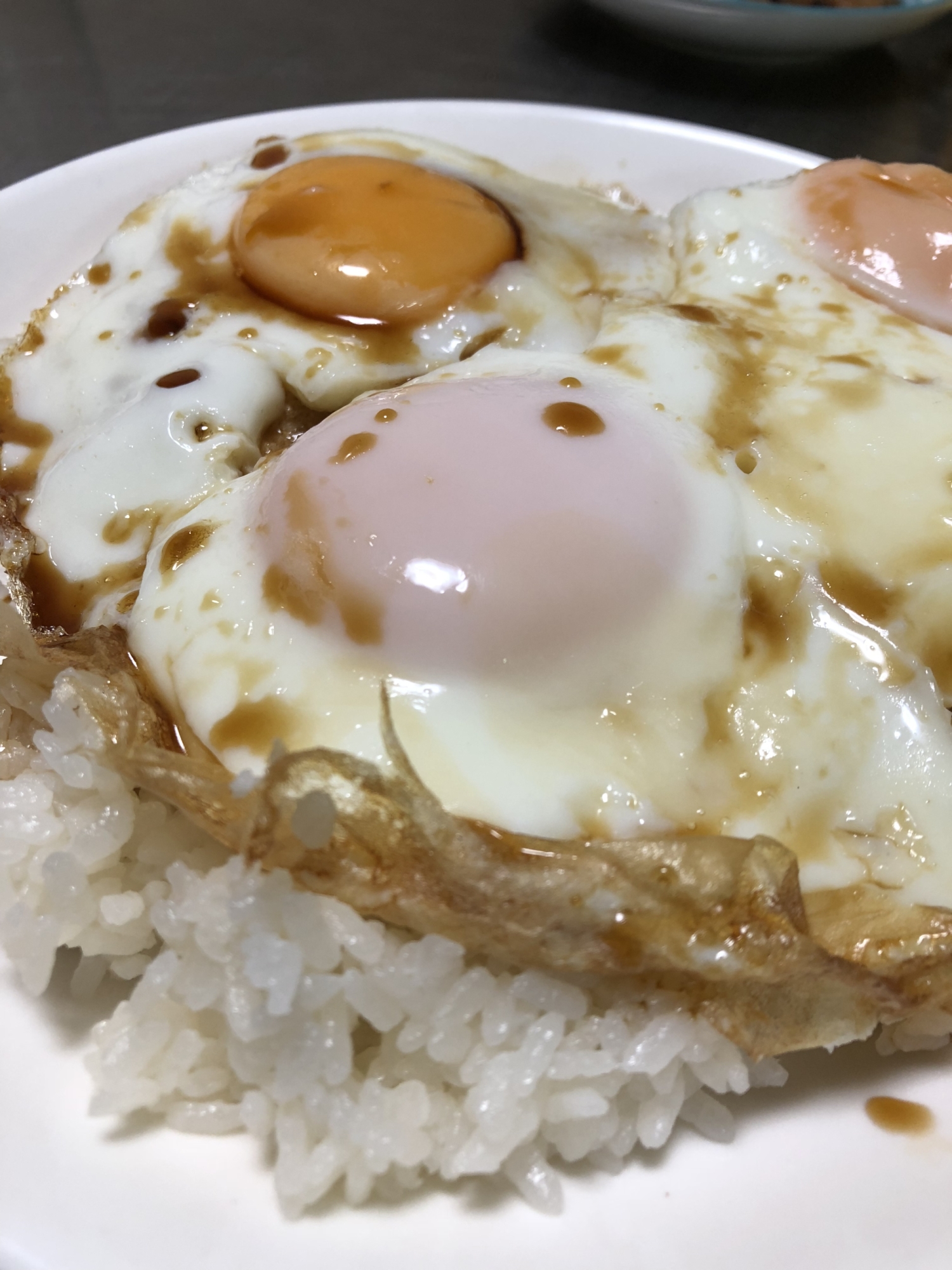 目玉焼きすた丼風の味