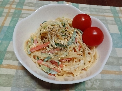 パスタリメイク♪めんつゆで☆和風サラスパ