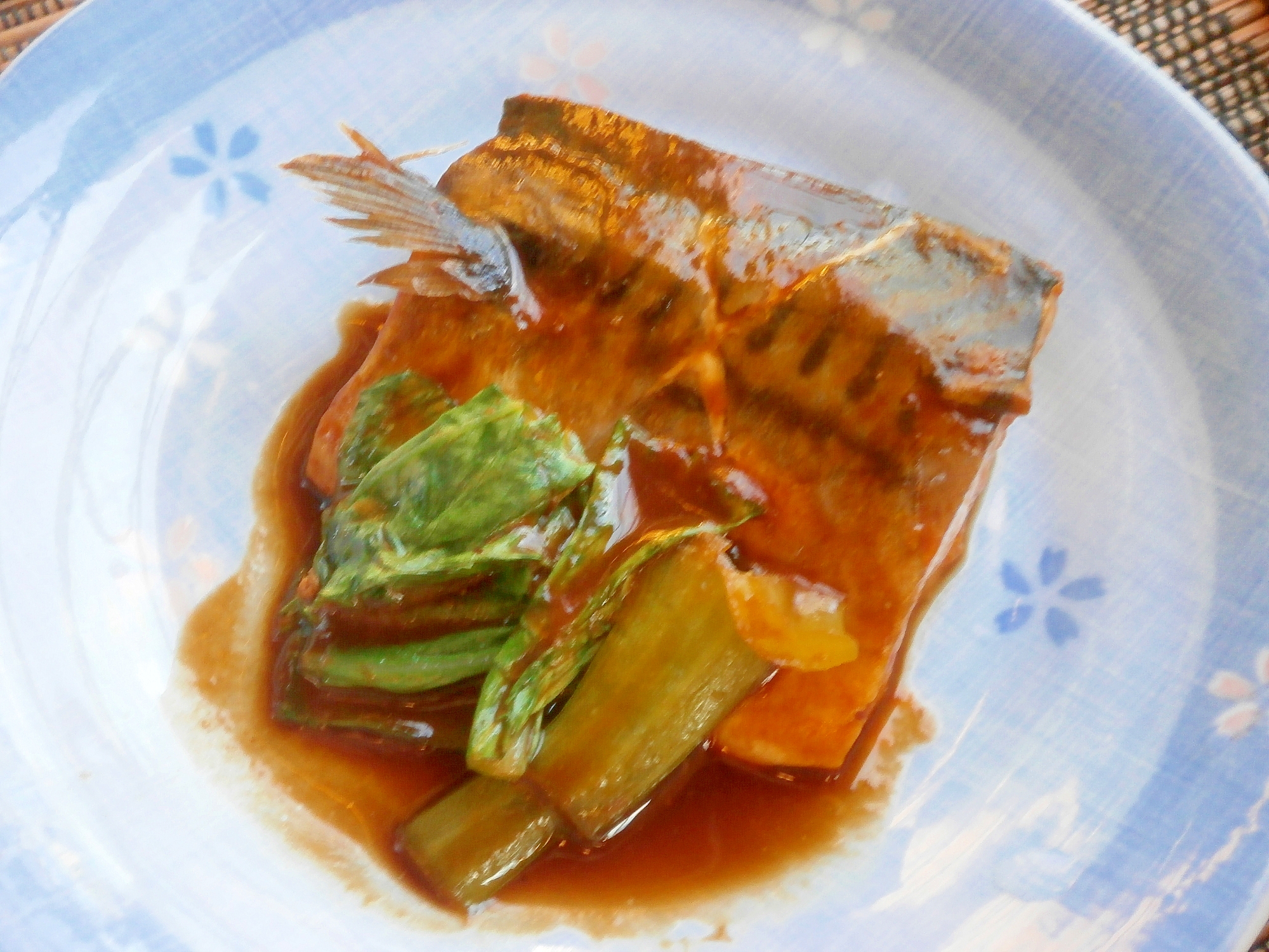 鯖と青菜の味噌煮