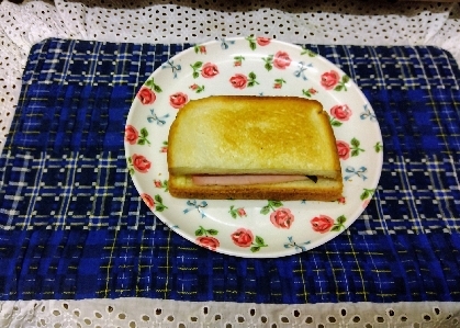 節約！フライパンでハム海苔サンド