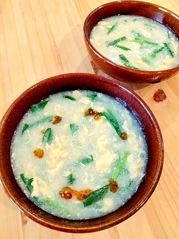 つるんと栄養補給☆とろろと卵のスープ
