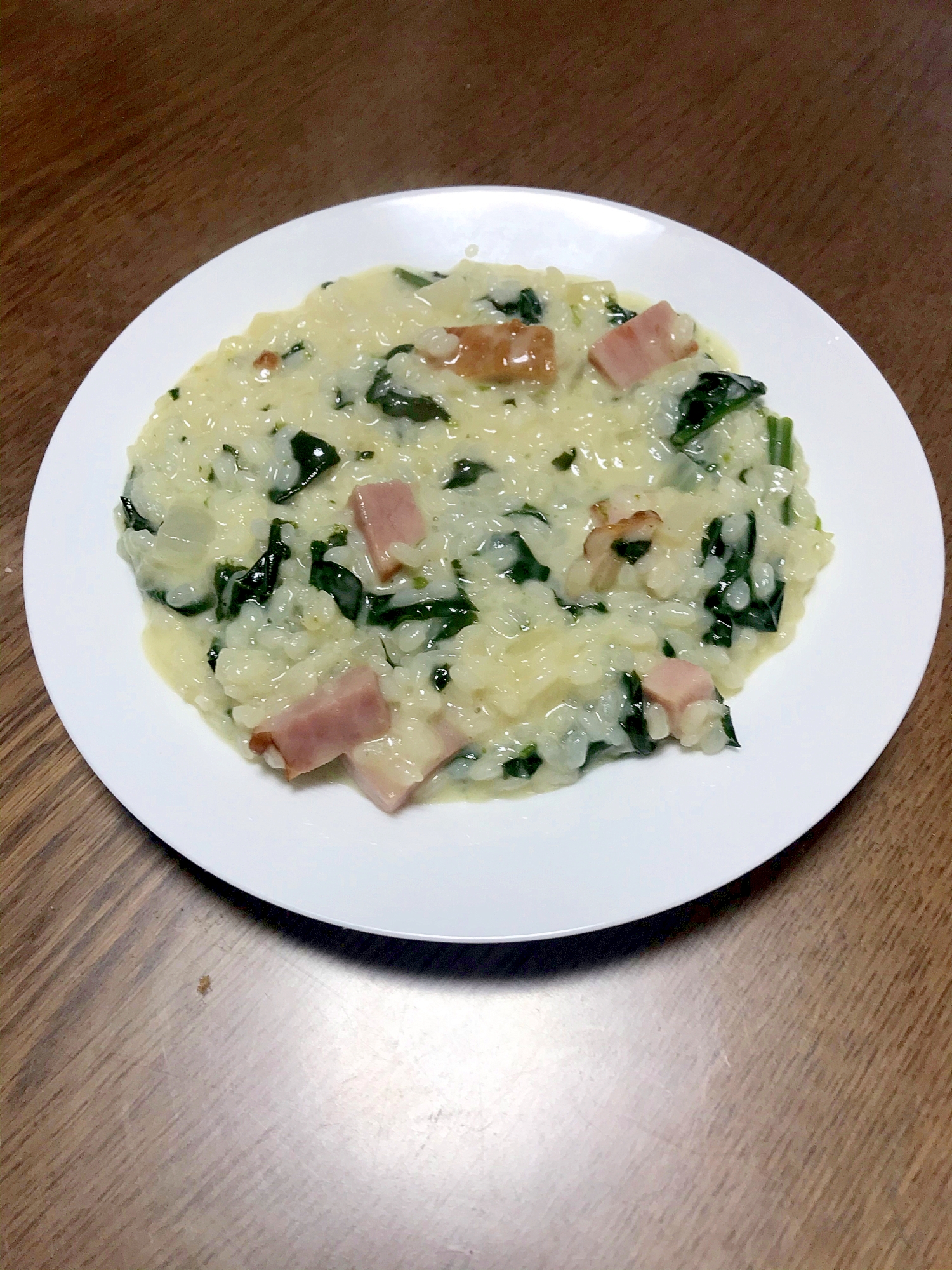 残りの野菜と牛乳で ほうれん草とベーコンのリゾット レシピ 作り方 By Papaのパパッとクッキング 楽天レシピ