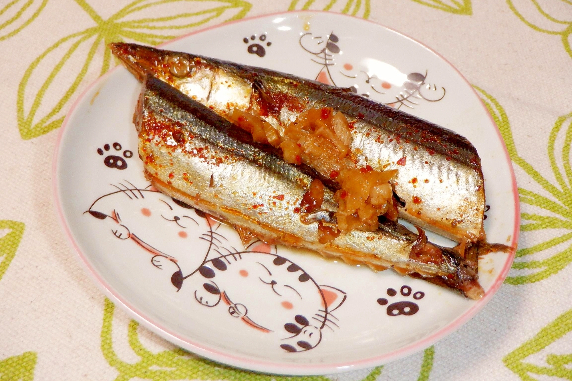 塩サンマを丸ごと食べきり♥圧力鍋で野菜ジュース煮