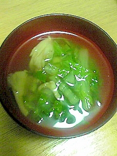 まいたけと白菜のスープ：15