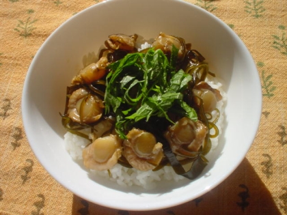 煮ほたて丼