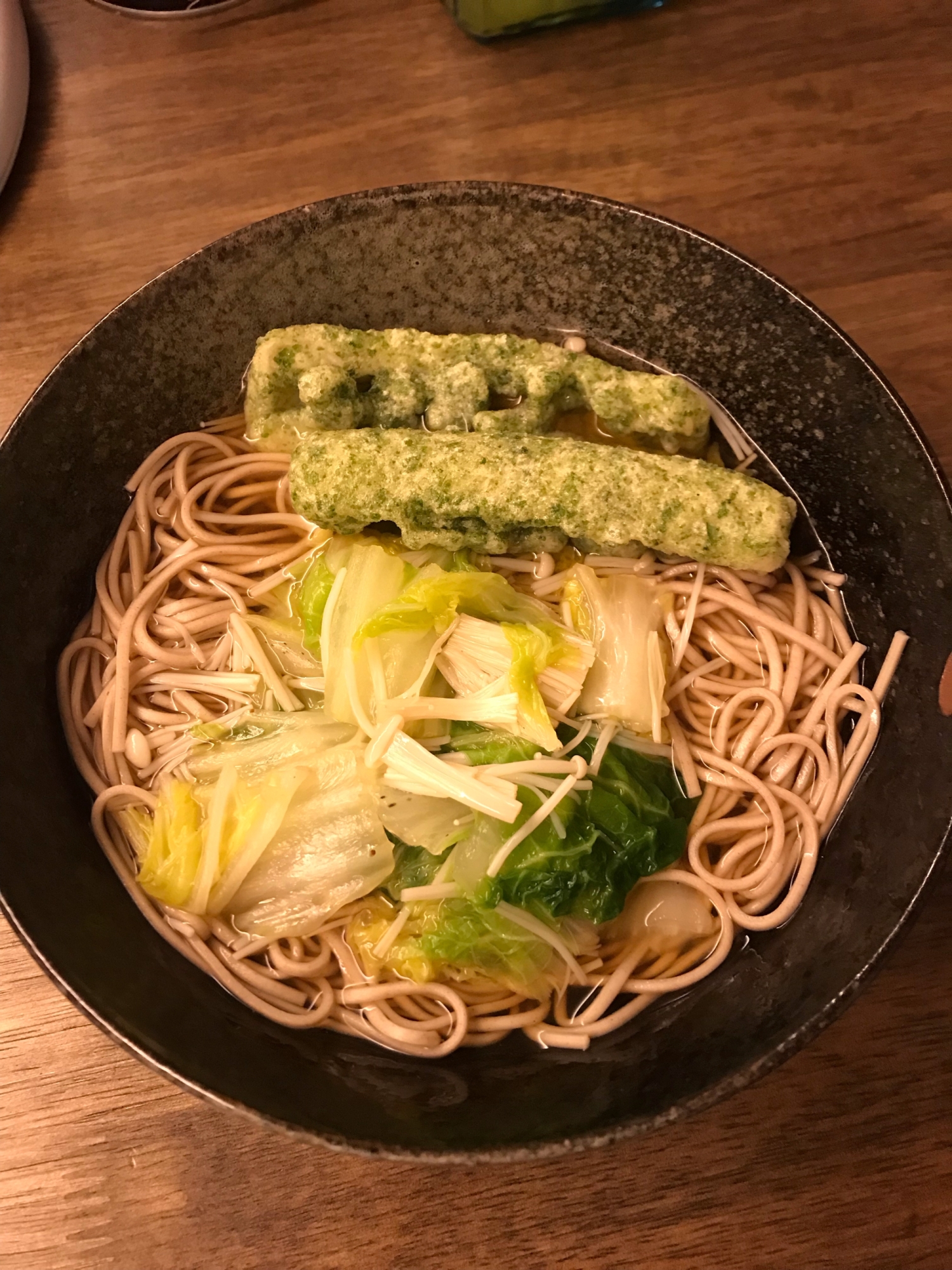 ヒガシマルそばスープを使って★白菜たっぷり蕎麦