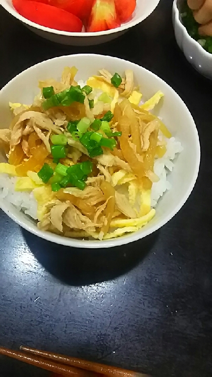 大根とささみの甘タレ丼～ひつまぶし風～