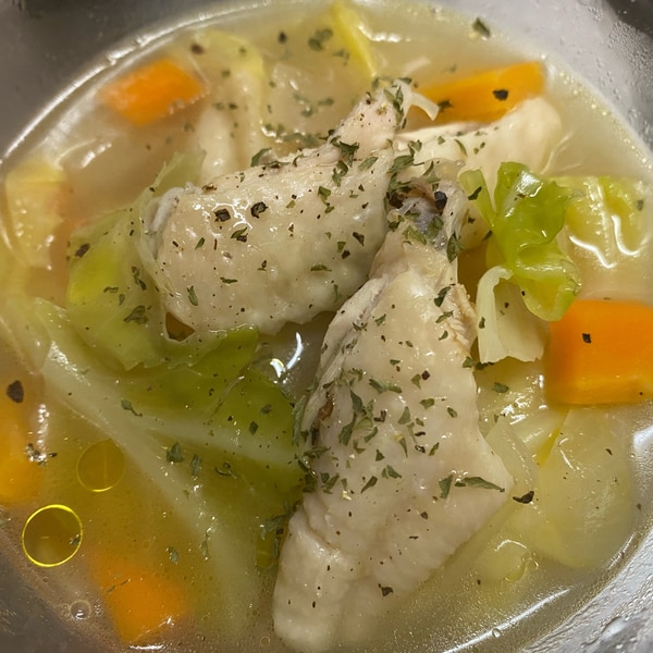 野菜たっぷり 手羽先中とキャベツのコンソメスープ レシピ 作り方 By ゆかりんクッキング 楽天レシピ 野菜たっぷり 手羽先中とキャベツのコンソメスープ レシピ 作り方 By ゆかりんクッキング 楽天レシピ