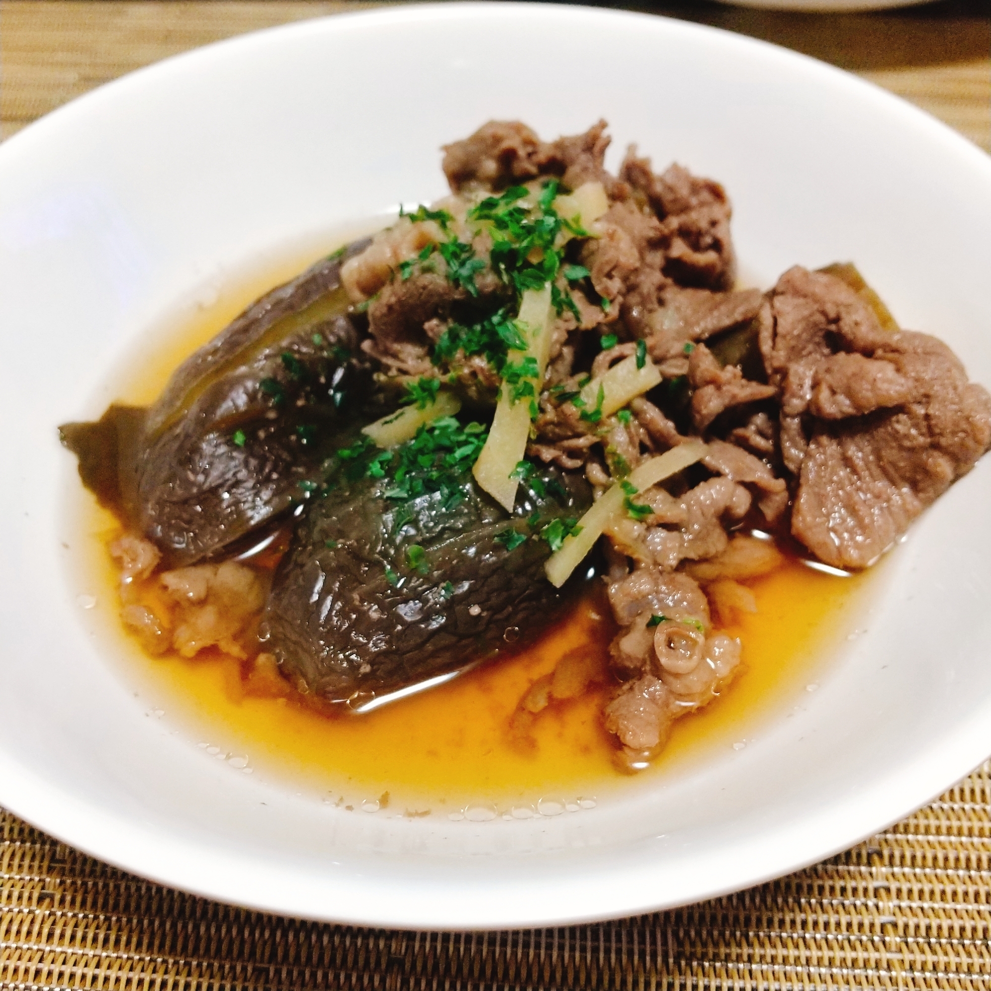 圧力鍋で簡単！トロトロなすの牛肉煮