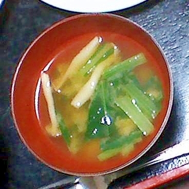 小松菜としめじの液体みそ味噌汁