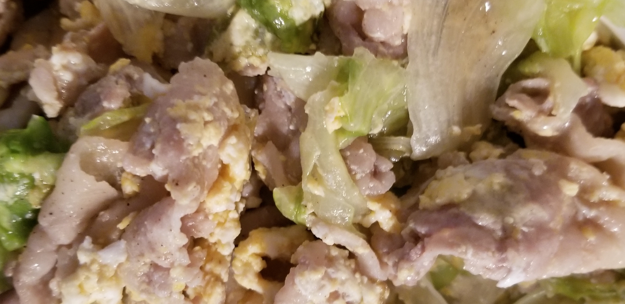 豚肉とレタスと卵の炒めもの レシピ 作り方 By Ciel Yuki 楽天レシピ