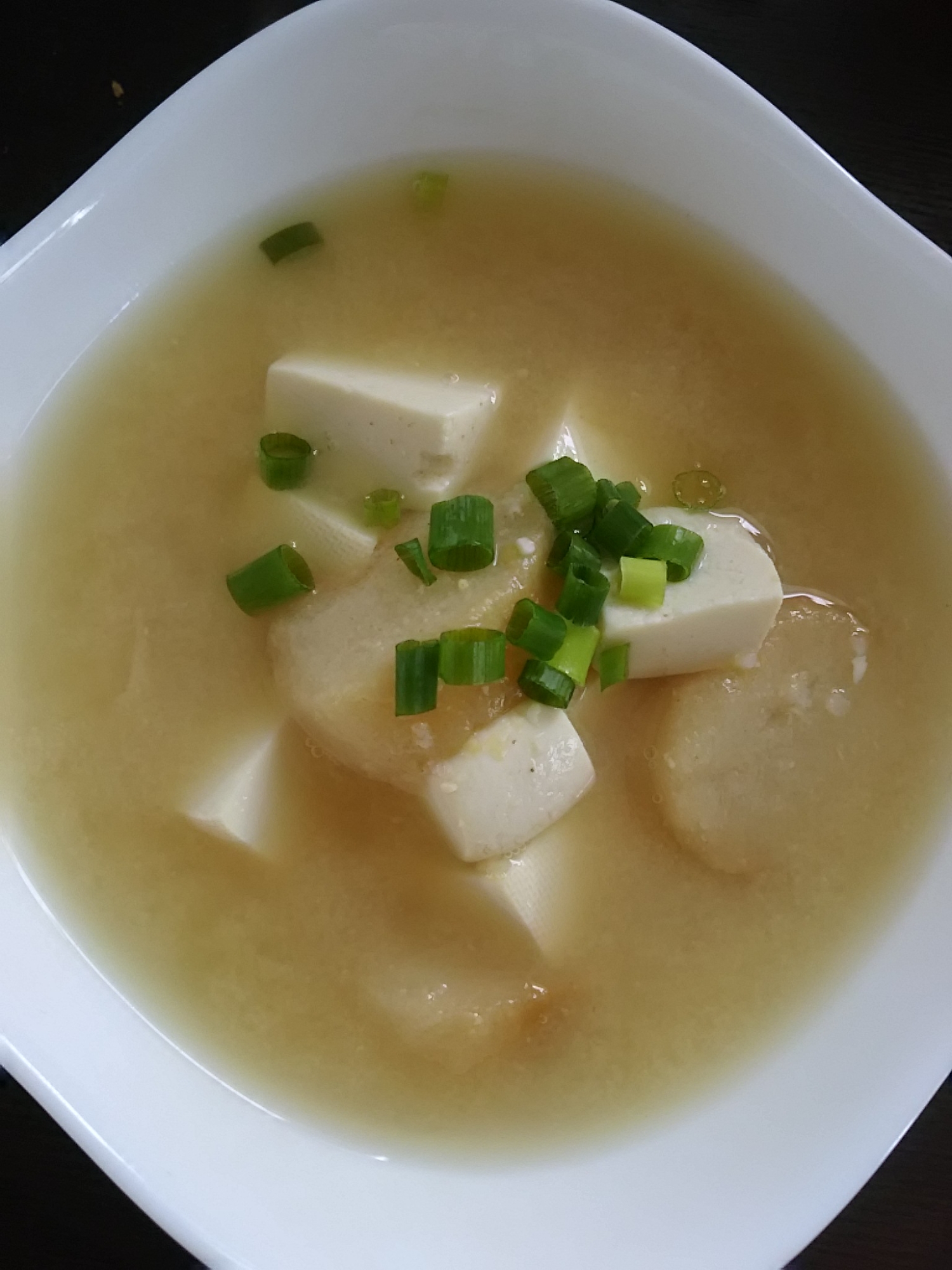 豆腐とお麩のお味噌汁(^^)
