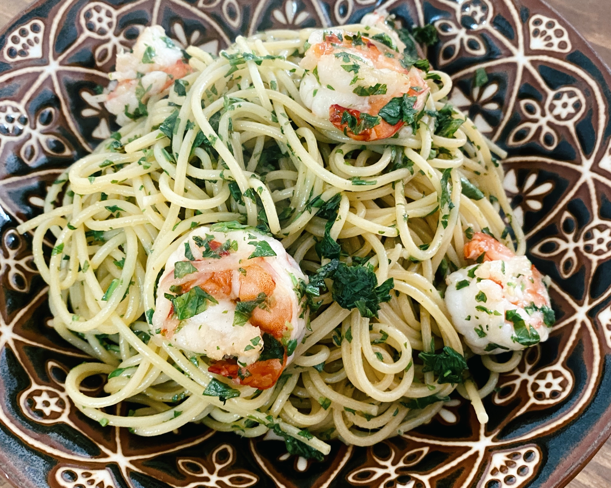 ＊ 海老とバジルのパスタ ＊
